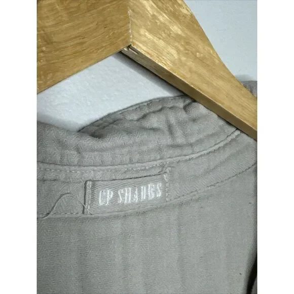 WOMENS CP SHADES BEIGE 100% COTTON GAUZE LARA MIDI SHIRT DRESS TUNIC XL POCKETS